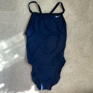 super stretchy navy blue nike swim suit